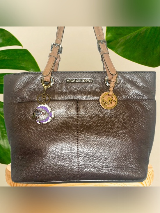 Michael Kors Handbags - Michael Kors Bronze Leather Tote with Tan Handles
